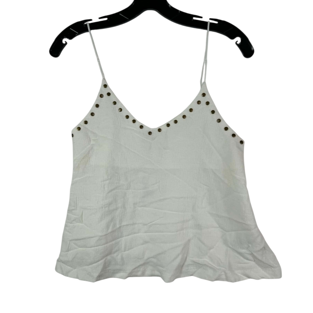 Moon River White Camisole with Gold Studs